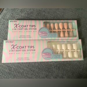 2 sets BTARTBOXNAILS x-coat tips soft gel DIY Milky white and Natural